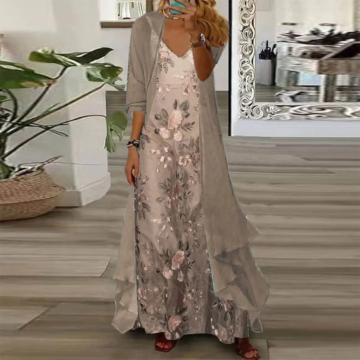 Cavell™ - Maxi-Jurk met Jasje (2-delige set)
