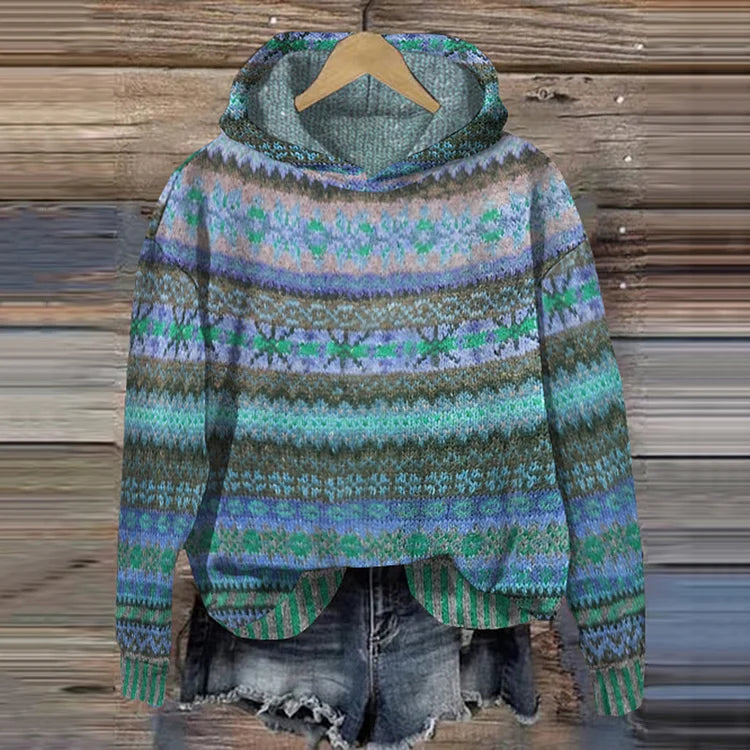 Cavell™ – Warme Hoodie met Noors Gebreid Patroon