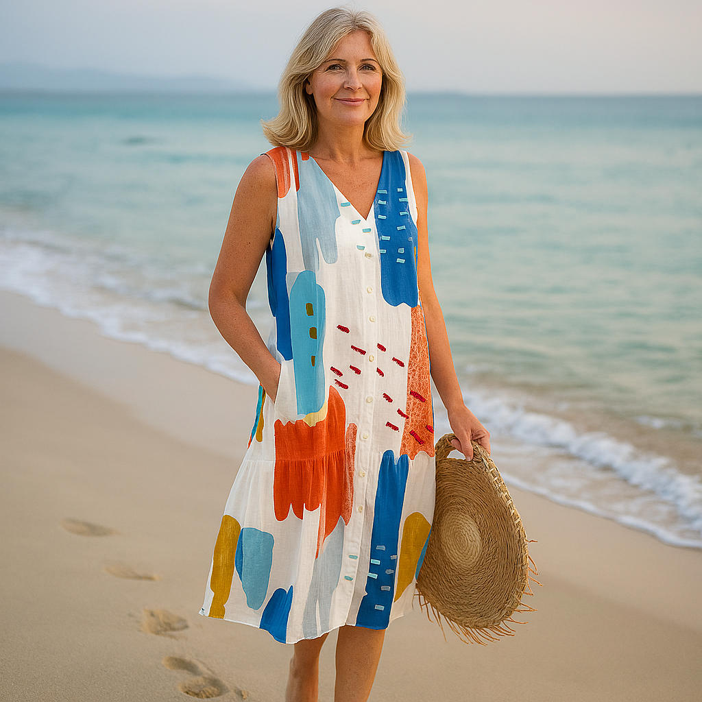 Cavell™ – Zomerse Mouwloze Jurk met Bloemenprint