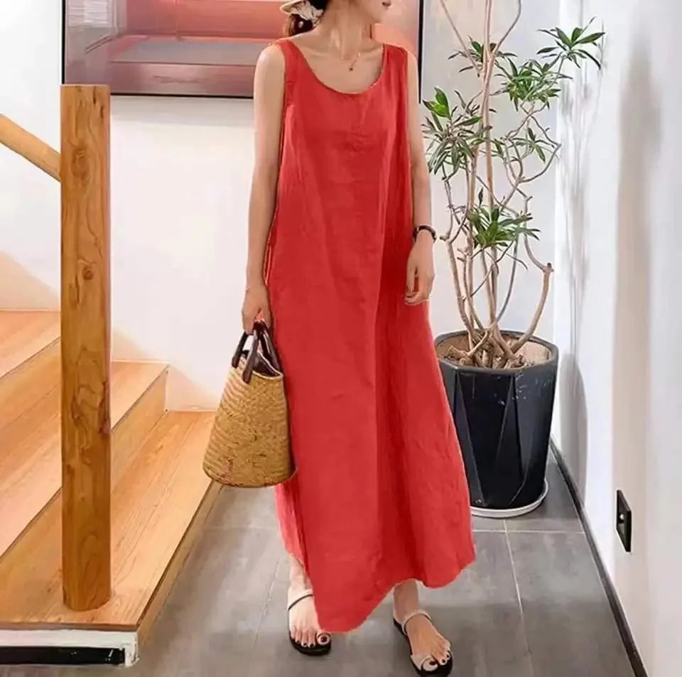 Cavell™ – Losvallende Mouwloze Zomerjurk met Minimalistische Klasse