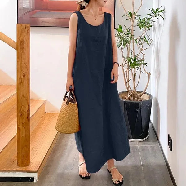 Cavell™ – Losvallende Mouwloze Zomerjurk met Minimalistische Klasse