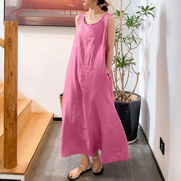 Cavell™ – Losvallende Mouwloze Zomerjurk met Minimalistische Klasse