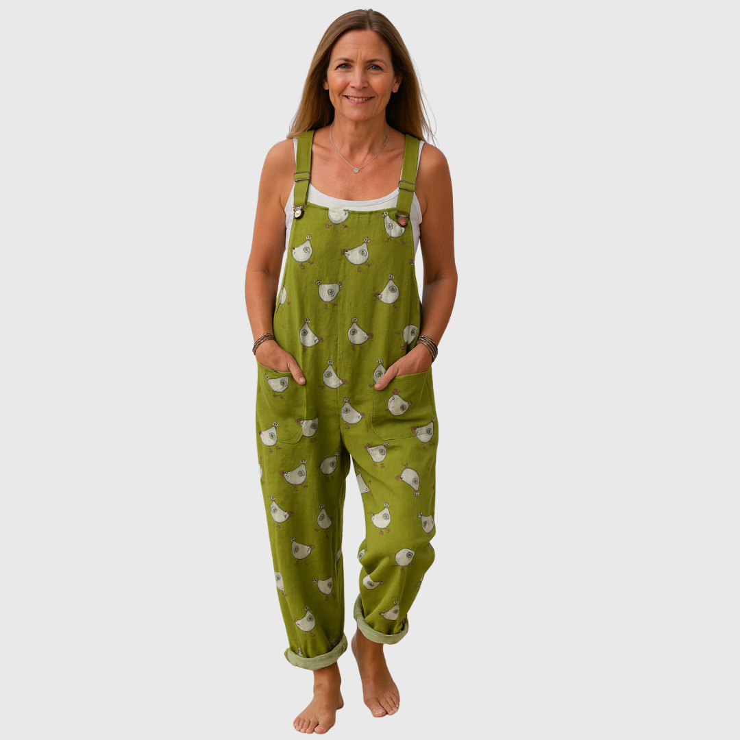 Cavell™ – Comfortabele Tuinbroek met Speelse Print & Relaxte Pasvorm