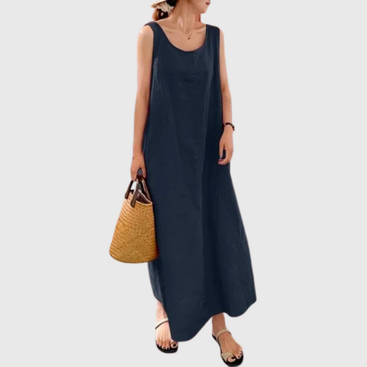 Cavell™ – Losvallende Mouwloze Zomerjurk met Minimalistische Klasse