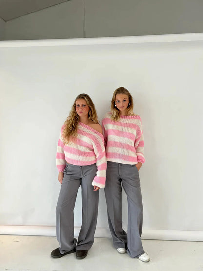 Gestreepte Pullover Sweater Blauw