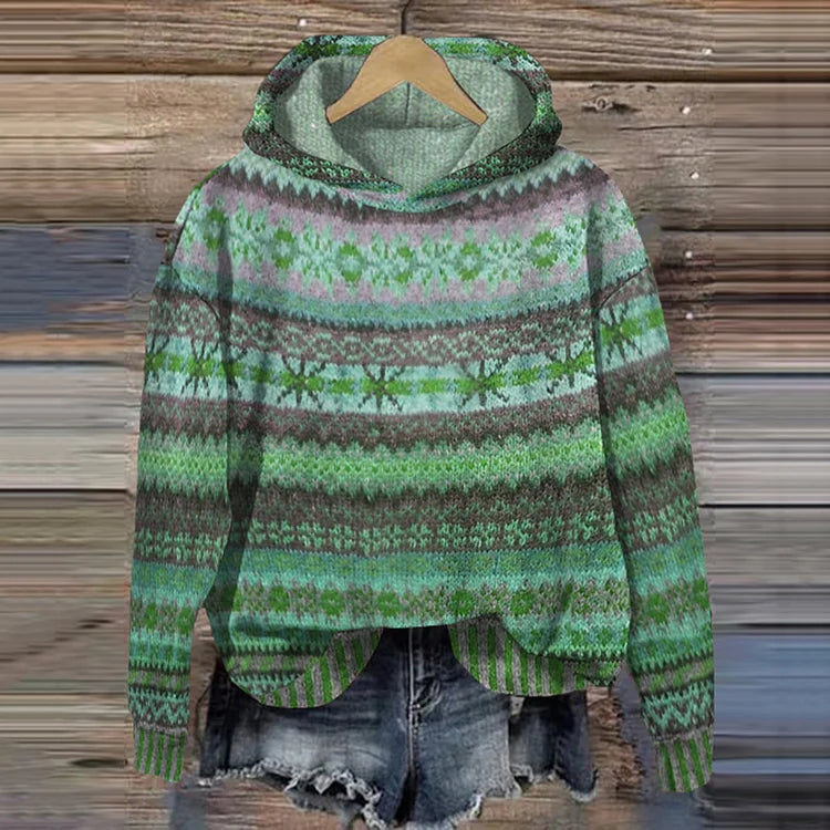 Cavell™ – Warme Hoodie met Noors Gebreid Patroon