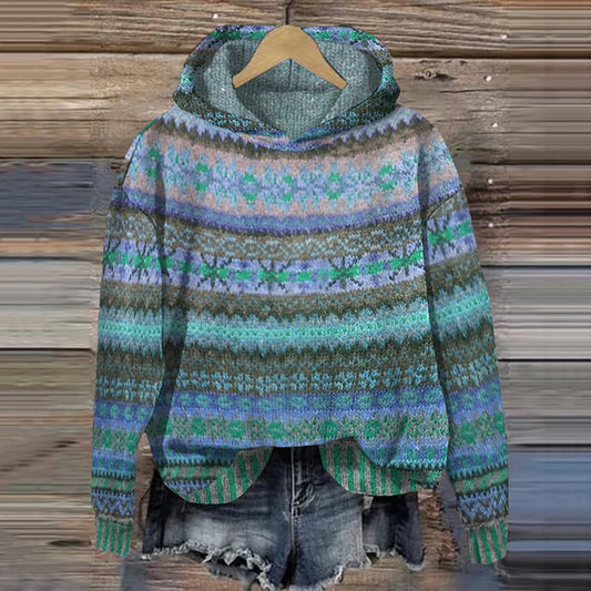 Cavell™ – Warme Hoodie met Noors Gebreid Patroon