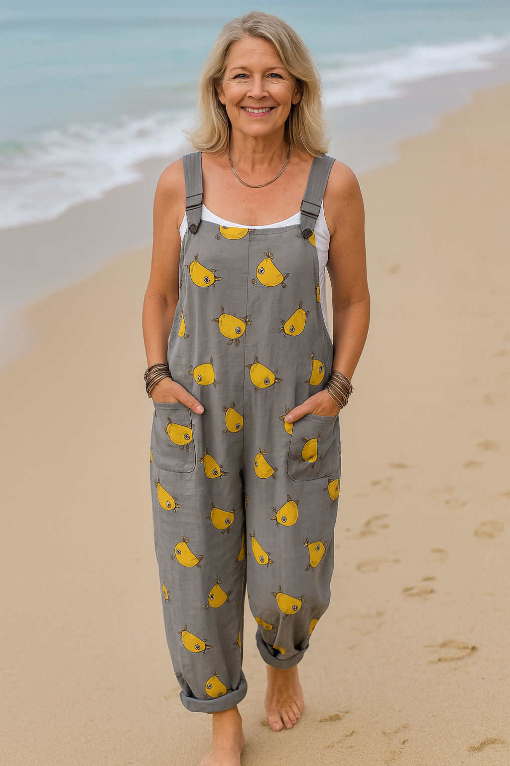 Cavell™ – Comfortabele Tuinbroek met Speelse Print & Relaxte Pasvorm