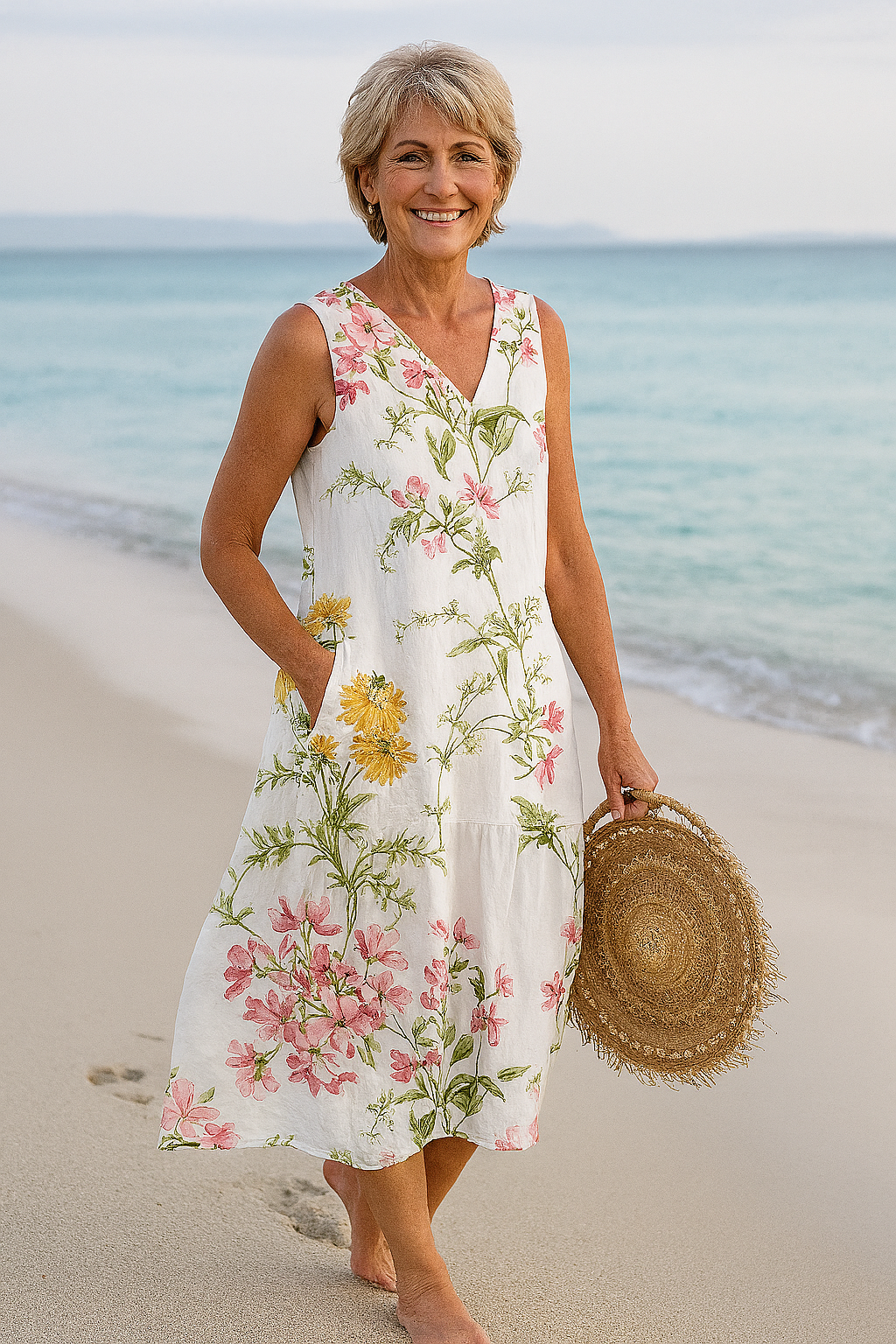 Cavell™ – Zomerse Mouwloze Jurk met Bloemenprint