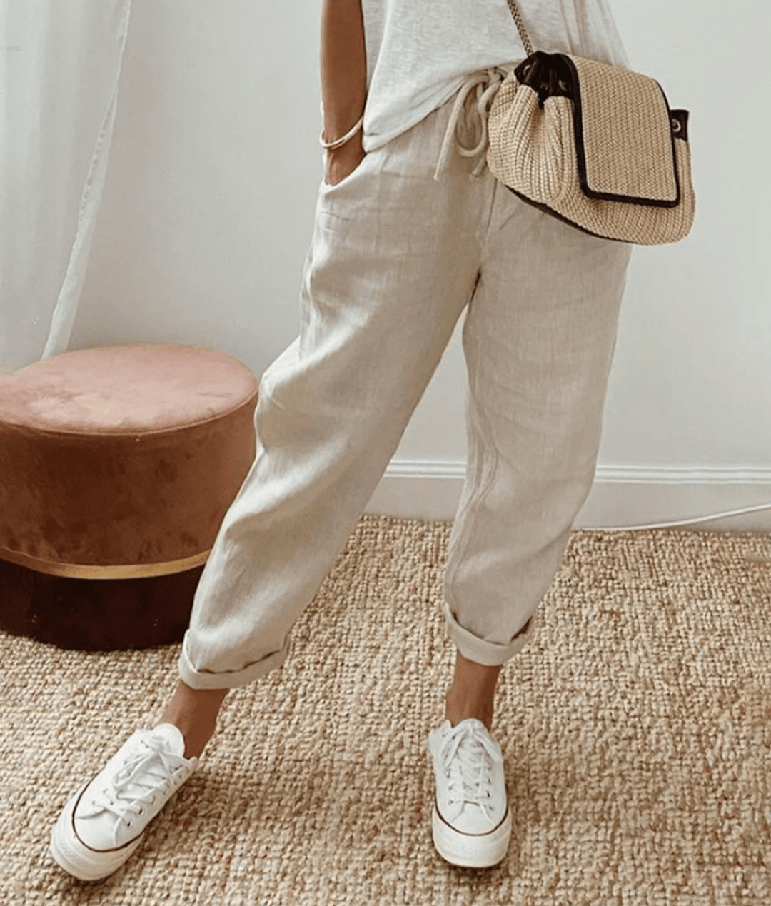 Elly - Elegante katoen-linnen broek