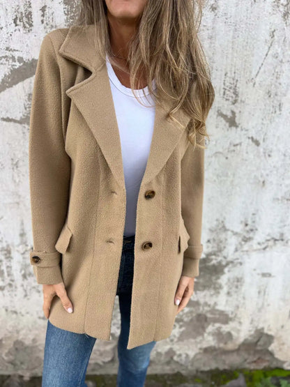 Cavell™ – Elegante Wollook Jas met Klassieke Knopen & Comfortabele Pasvorm