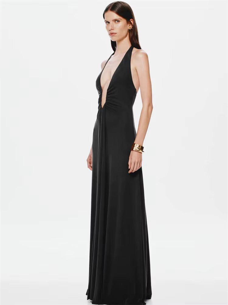 Cavell™ – Noir Éclat Maxi Jurk