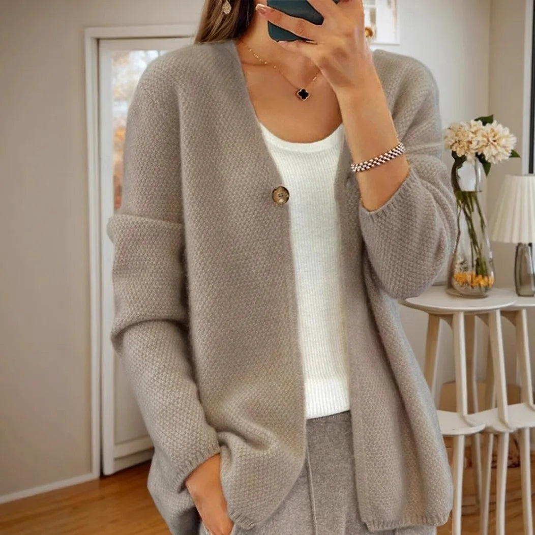 Cavell™ – Zachte Cardigan met Enkelvoudige Knoop & Losvallend Comfort