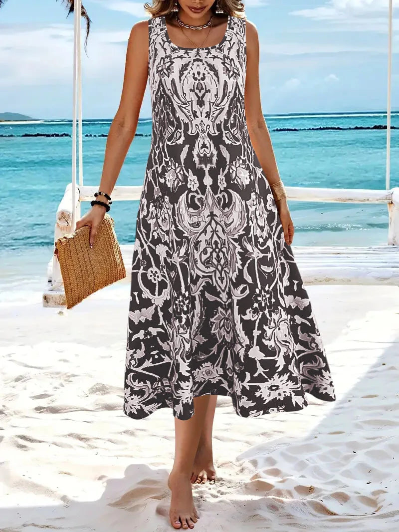 Cavell™ – Zomerjurk met Sierlijk Boho-patroon