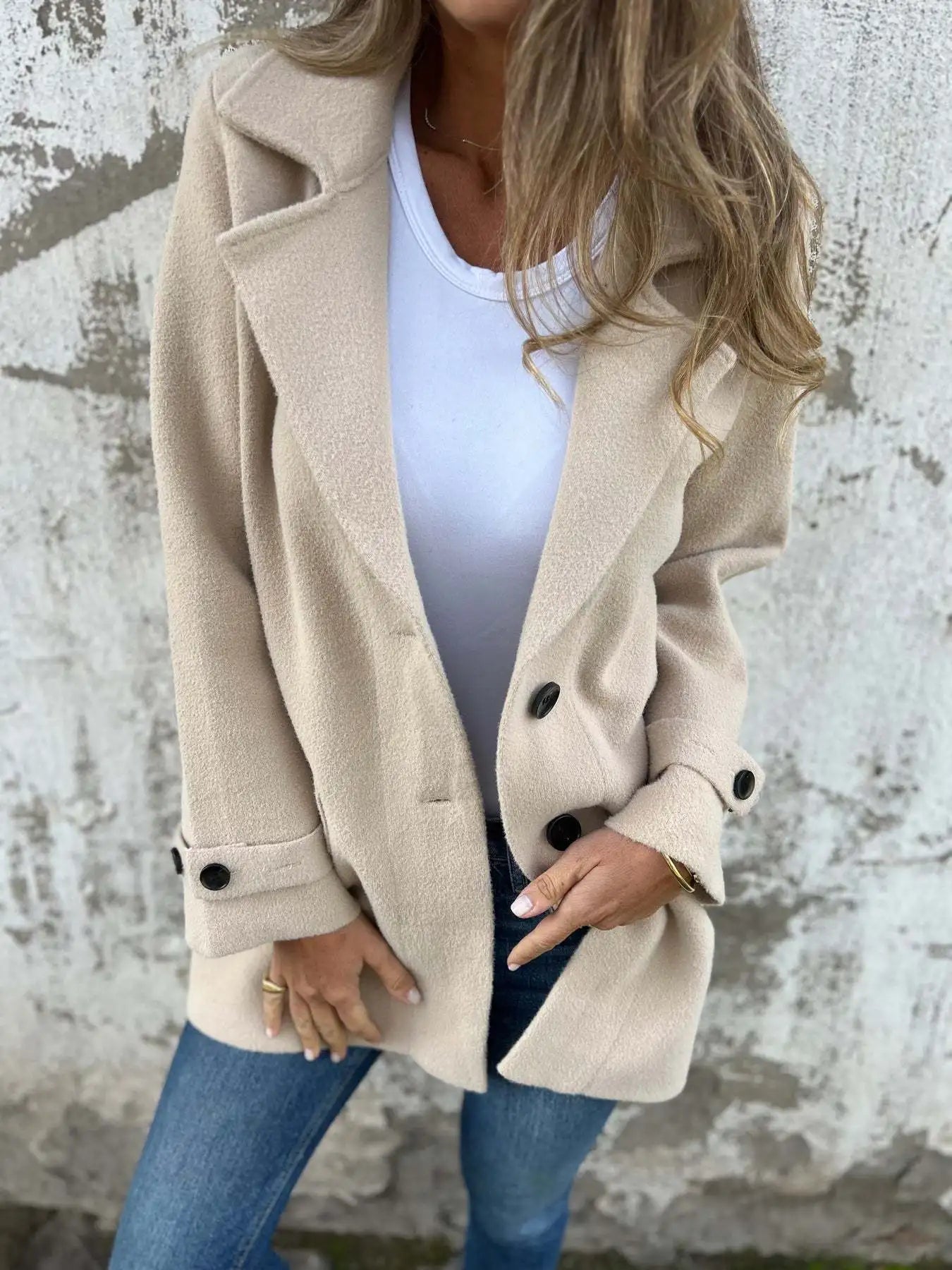 Cavell™ – Elegante Wollook Jas met Klassieke Knopen & Comfortabele Pasvorm