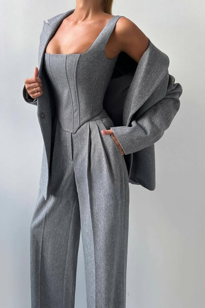 Cavell™ – Stijlvol Driedelig Set met Elegante Blazer