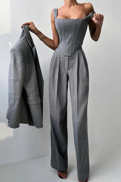 Cavell™ – Stijlvol Driedelig Set met Elegante Blazer