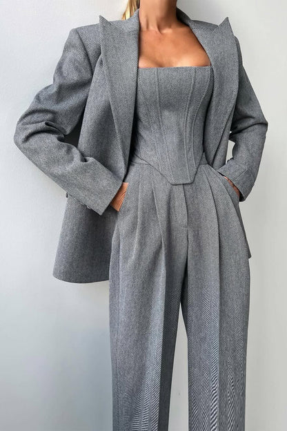 Cavell™ – Stijlvol Driedelig Set met Elegante Blazer