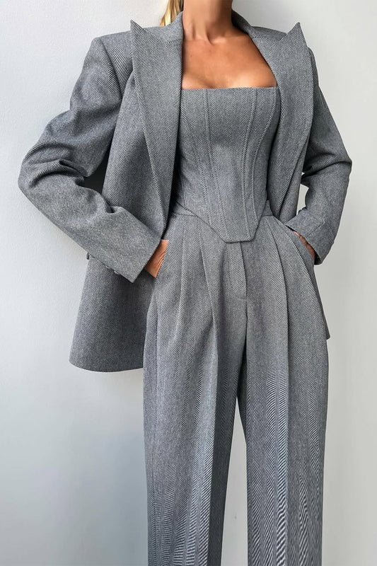 Cavell™ – Stijlvol Driedelig Set met Elegante Blazer