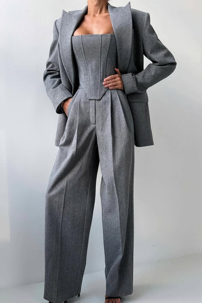 Cavell™ – Stijlvol Driedelig Set met Elegante Blazer
