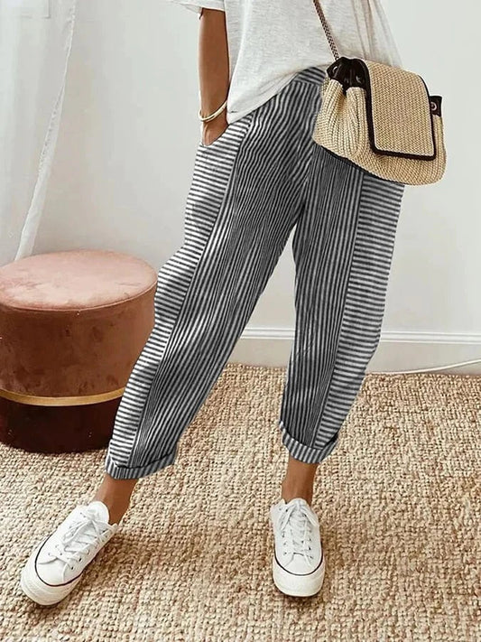 Gabrielle - Gestreepte katoenen broek