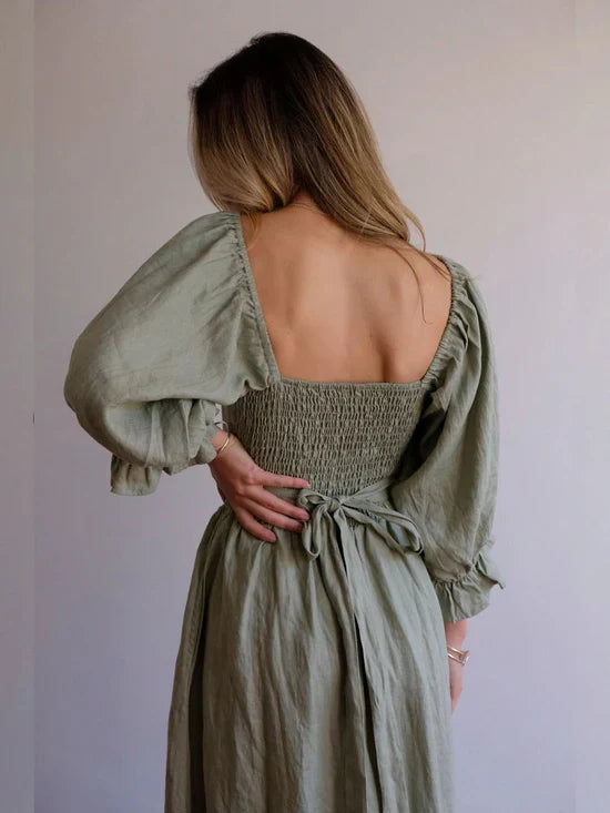 Olive Leaf | Ruffle Dress