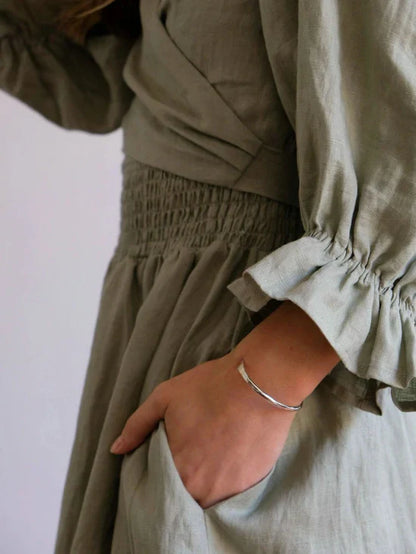 Olive Leaf | Ruffle Dress